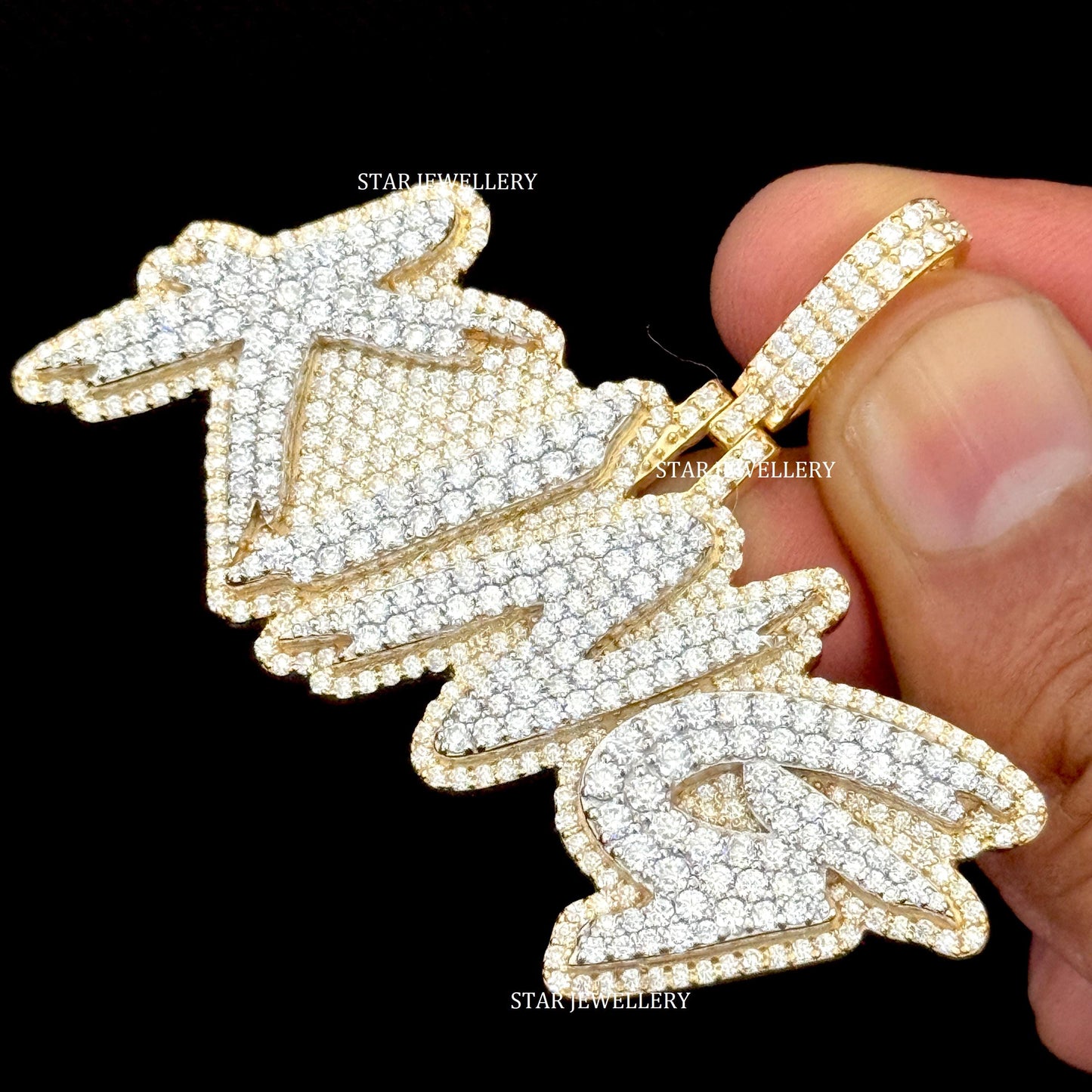 VVS Moissanite Custom Letter  Icedout Pendant