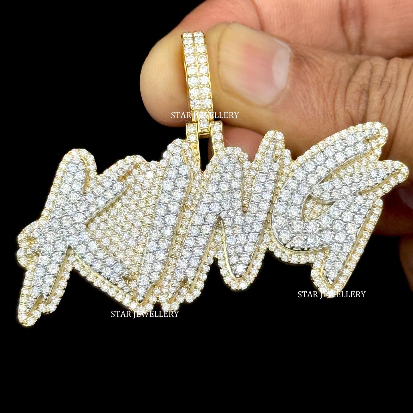 VVS Moissanite Custom Letter  Icedout Pendant