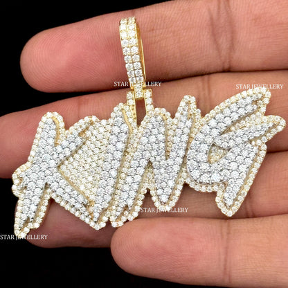 VVS Moissanite Custom Letter  Icedout Pendant