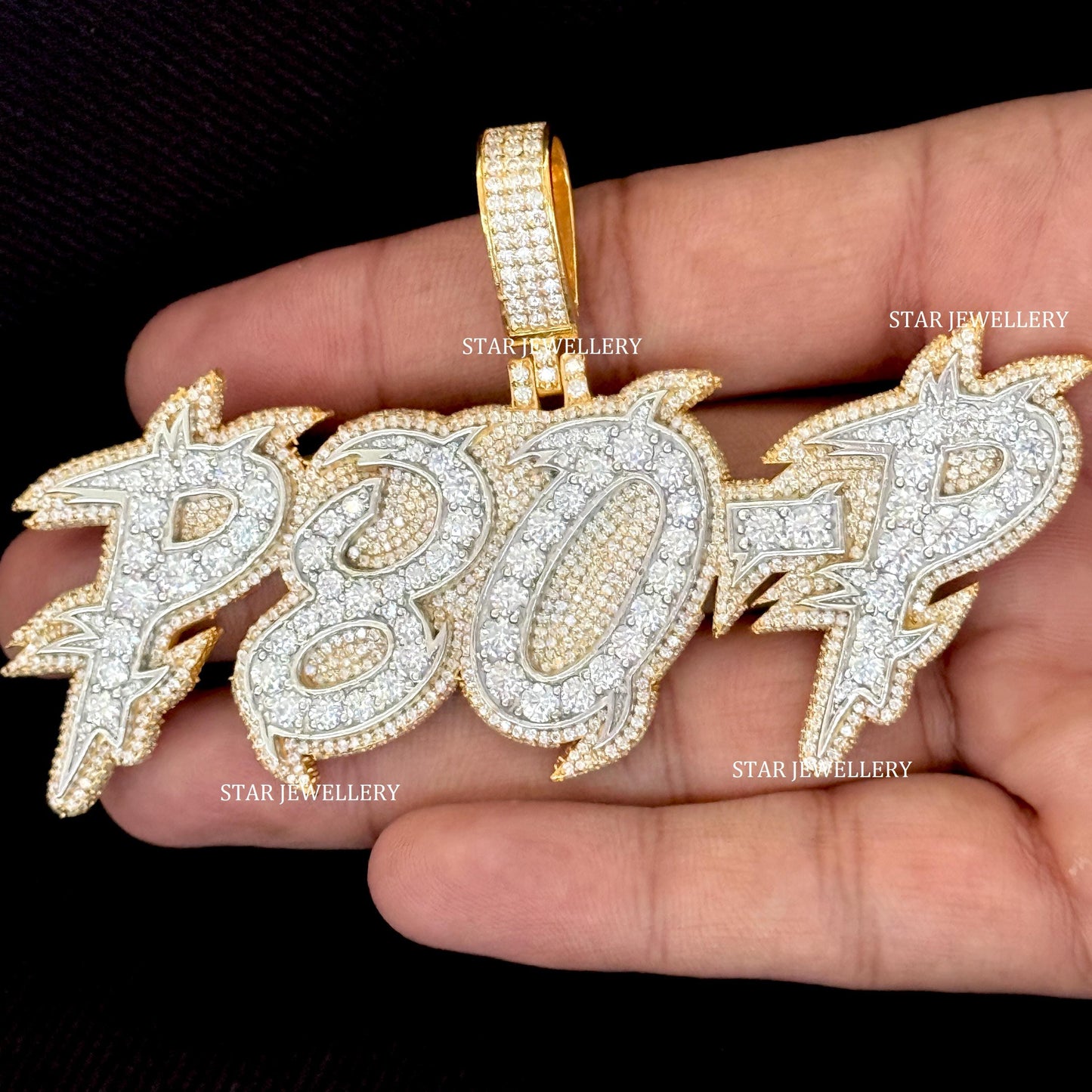 Custom Letter Name VVS Moissanite Icedout Pendant
