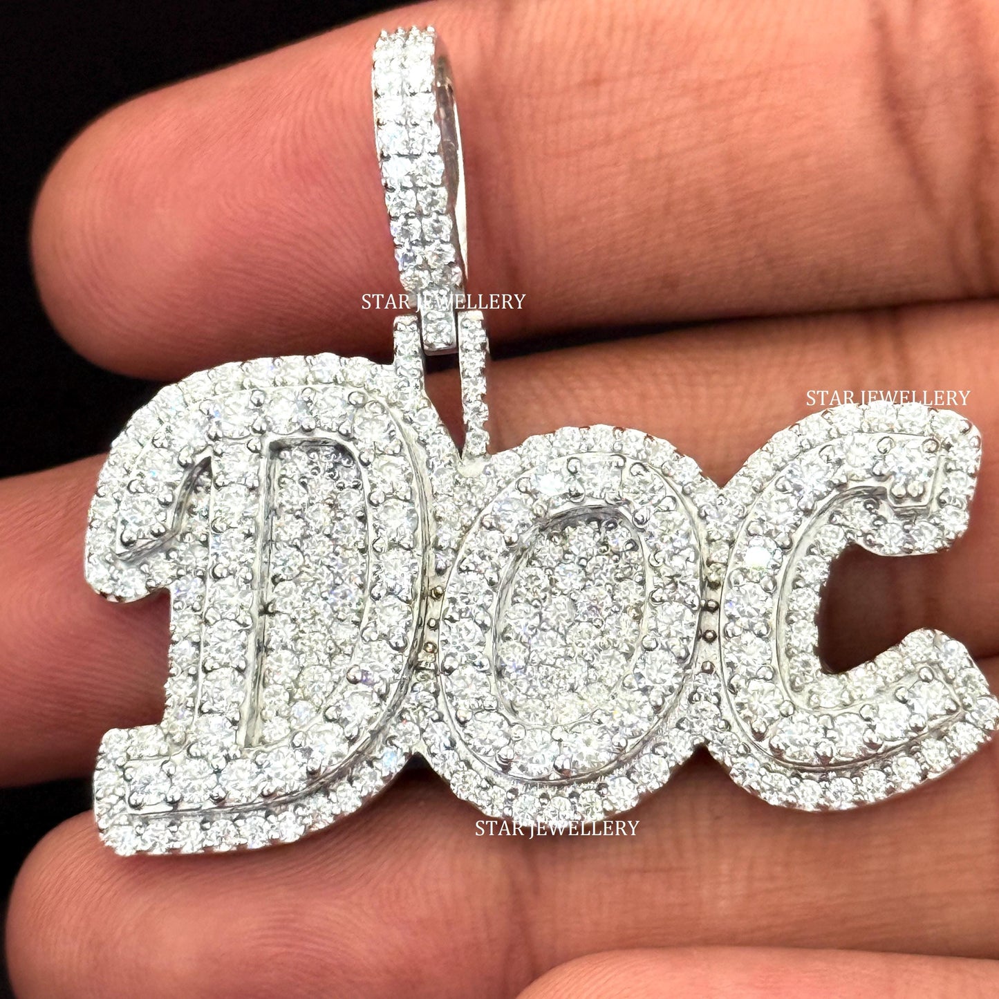 Custom Letter Name VVS Moissanite Icedout Pendant