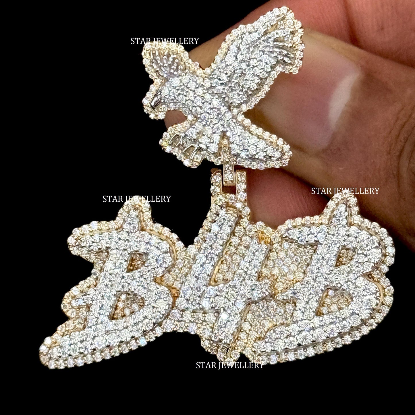 VVS Moissanite Pendant with Custom Eagle Bail