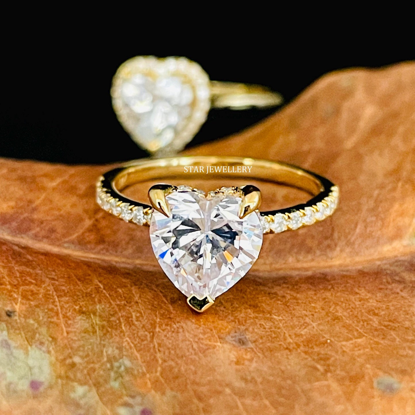 IGI Certified 1.0 - 2.0 Ct Heart Cut Hidden Halo Lab Grown Ring