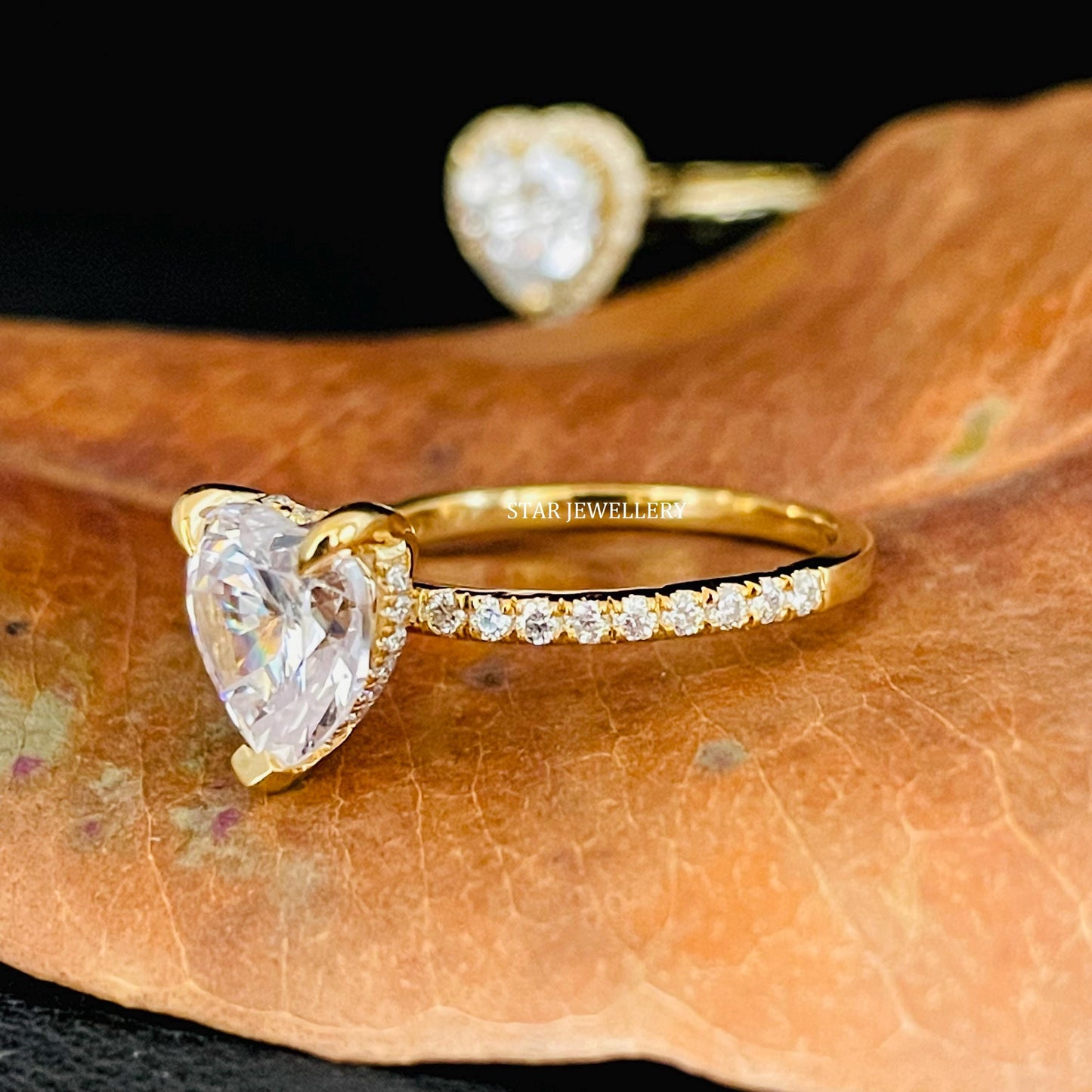 IGI Certified 1.0 - 2.0 Ct Heart Cut Hidden Halo Lab Grown Ring