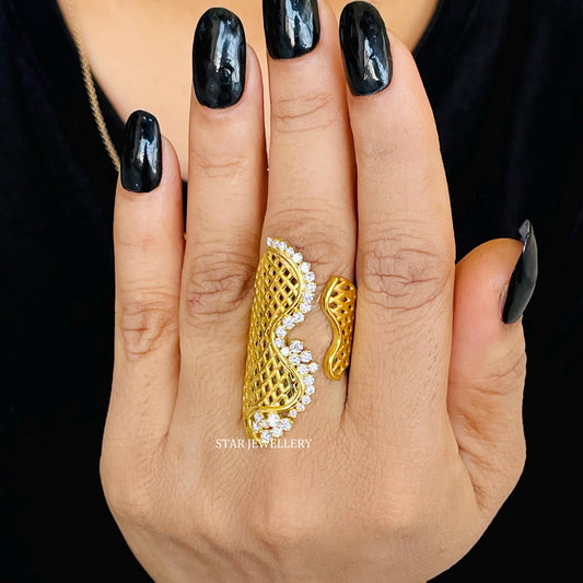 14K Solid Gold Unique Designer Natural Diamond Ring