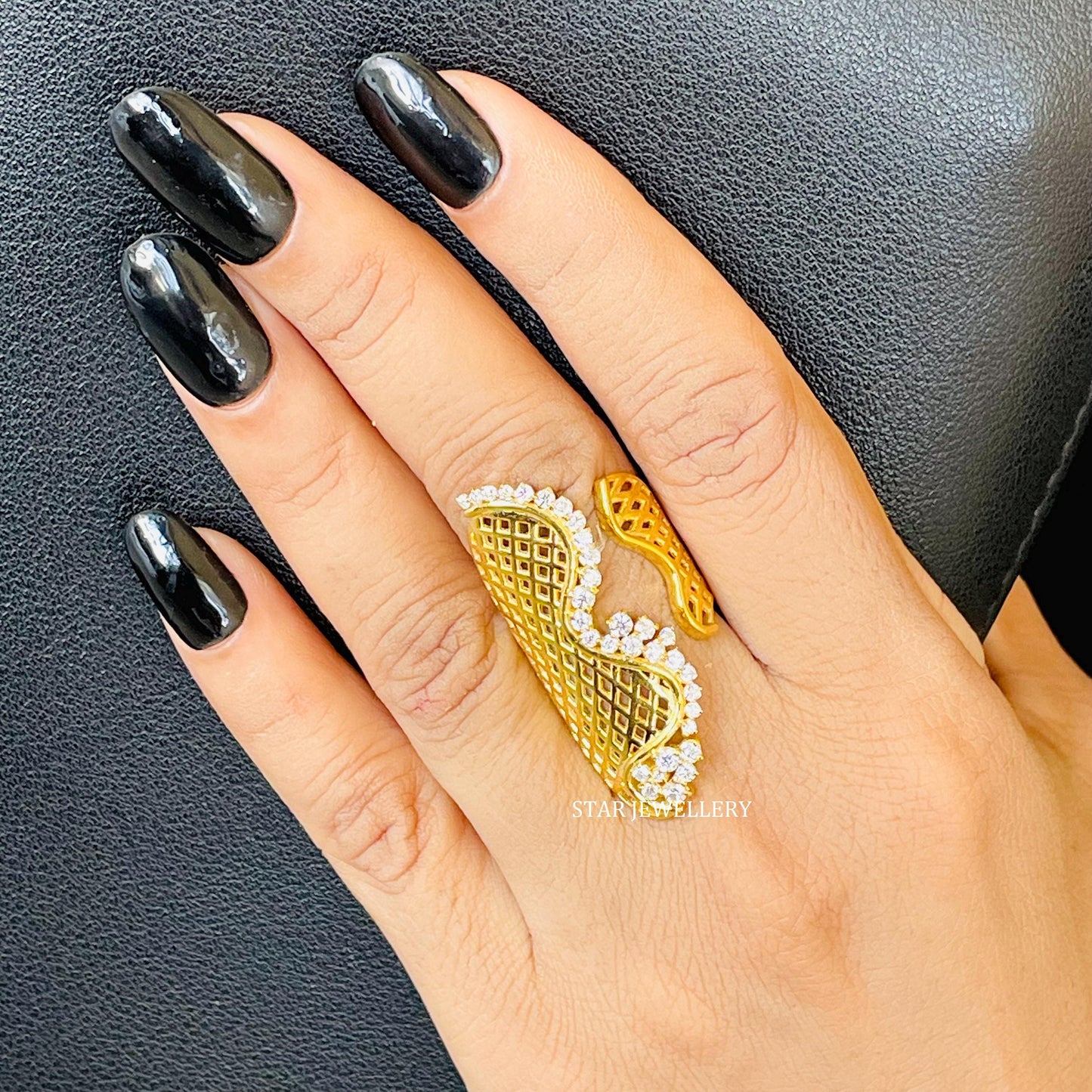 14K Solid Gold Unique Designer Natural Diamond Ring
