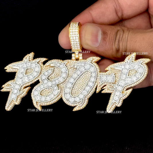 Custom Letter Name VVS Moissanite Icedout Pendant