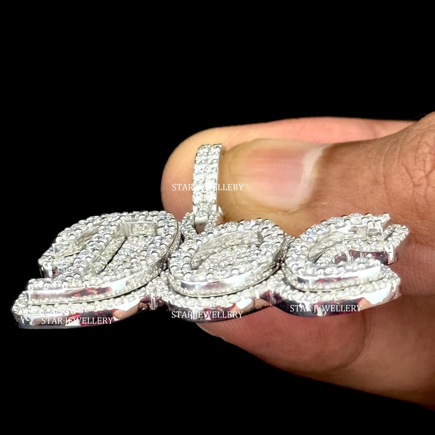 Custom Letter Name VVS Moissanite Icedout Pendant