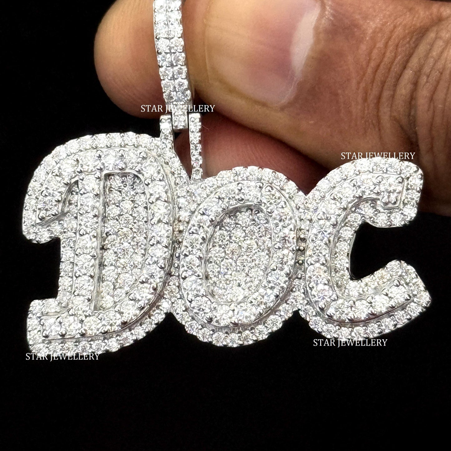 Custom Letter Name VVS Moissanite Icedout Pendant