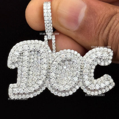 Custom Letter Name VVS Moissanite Icedout Pendant