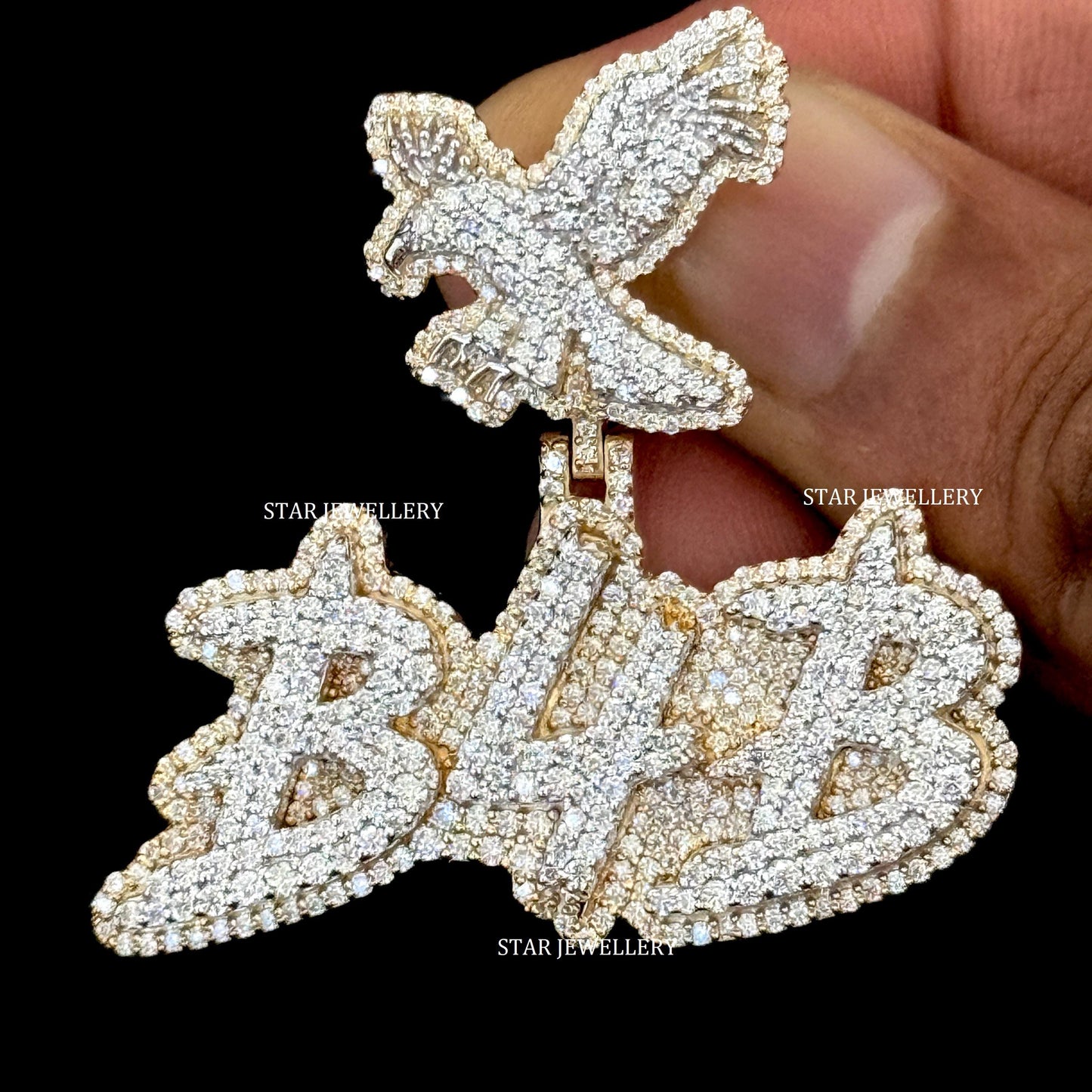 VVS Moissanite Pendant with Custom Eagle Bail