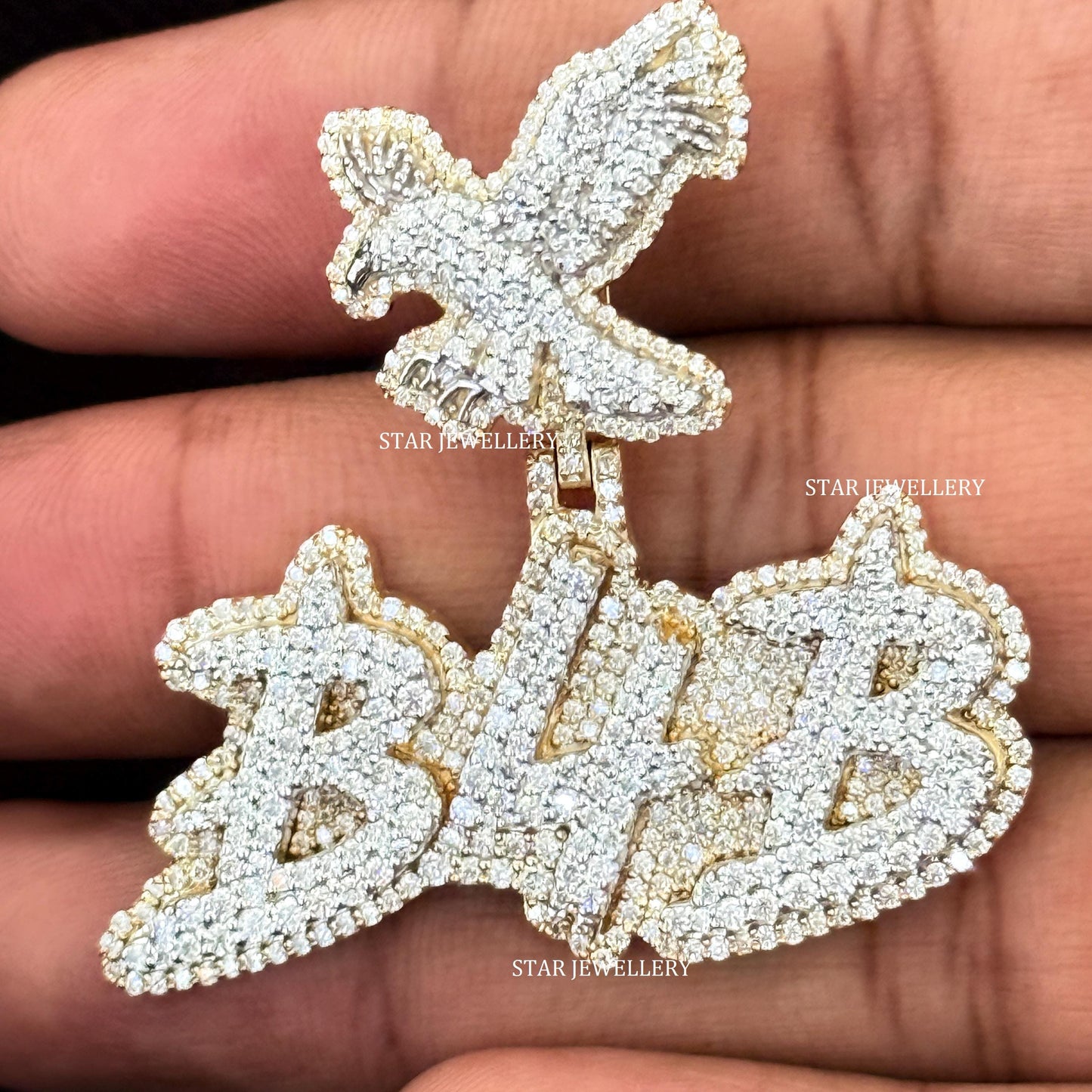 VVS Moissanite Pendant with Custom Eagle Bail
