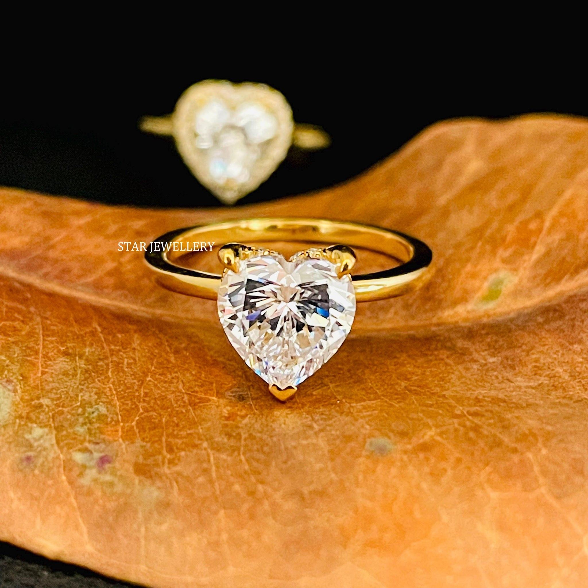 IGI Certified 1.0 - 2.0 Ct Heart Cut Lab Grown Diamond Ring