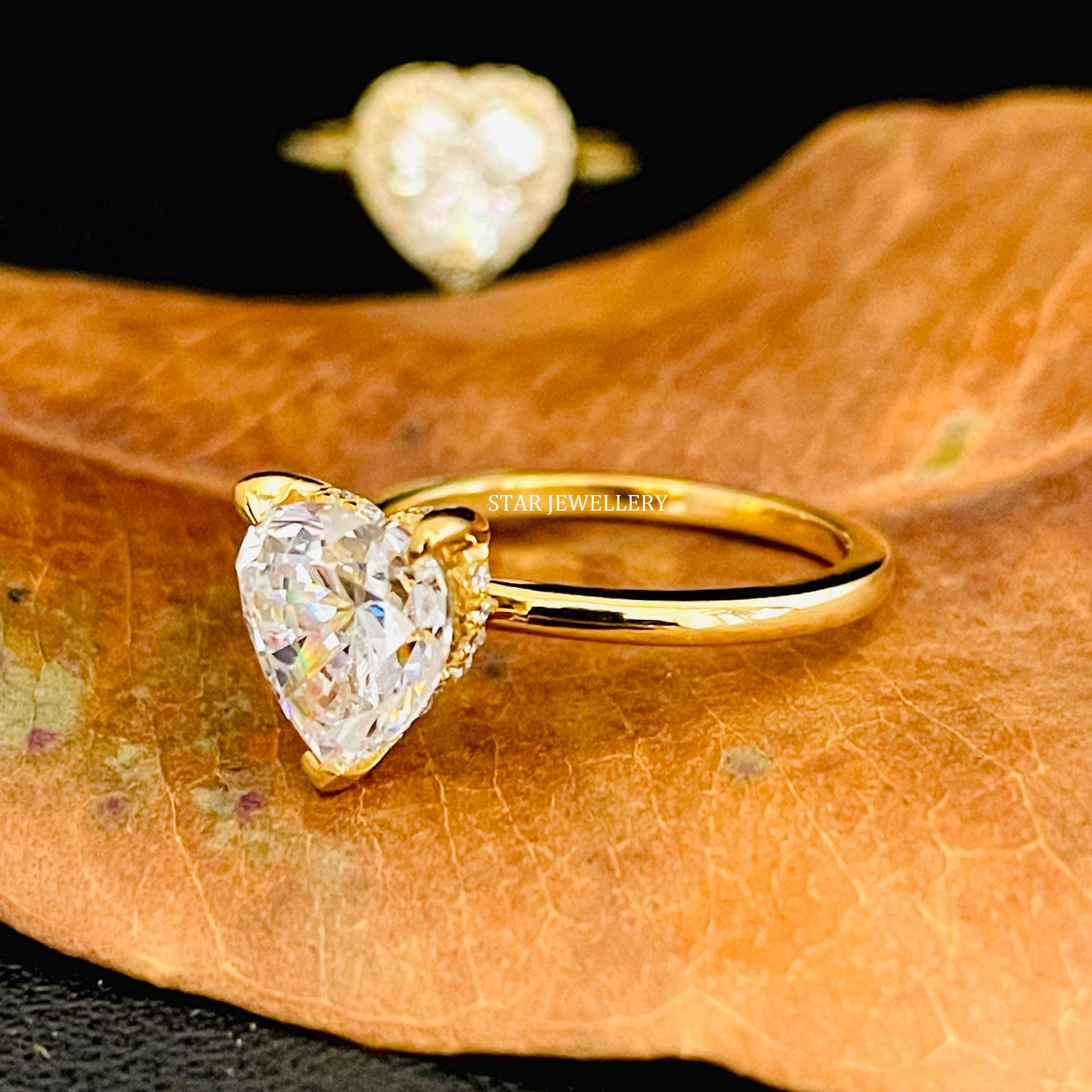IGI Certified 1.0 - 2.0 Ct Heart Cut Lab Grown Diamond Ring