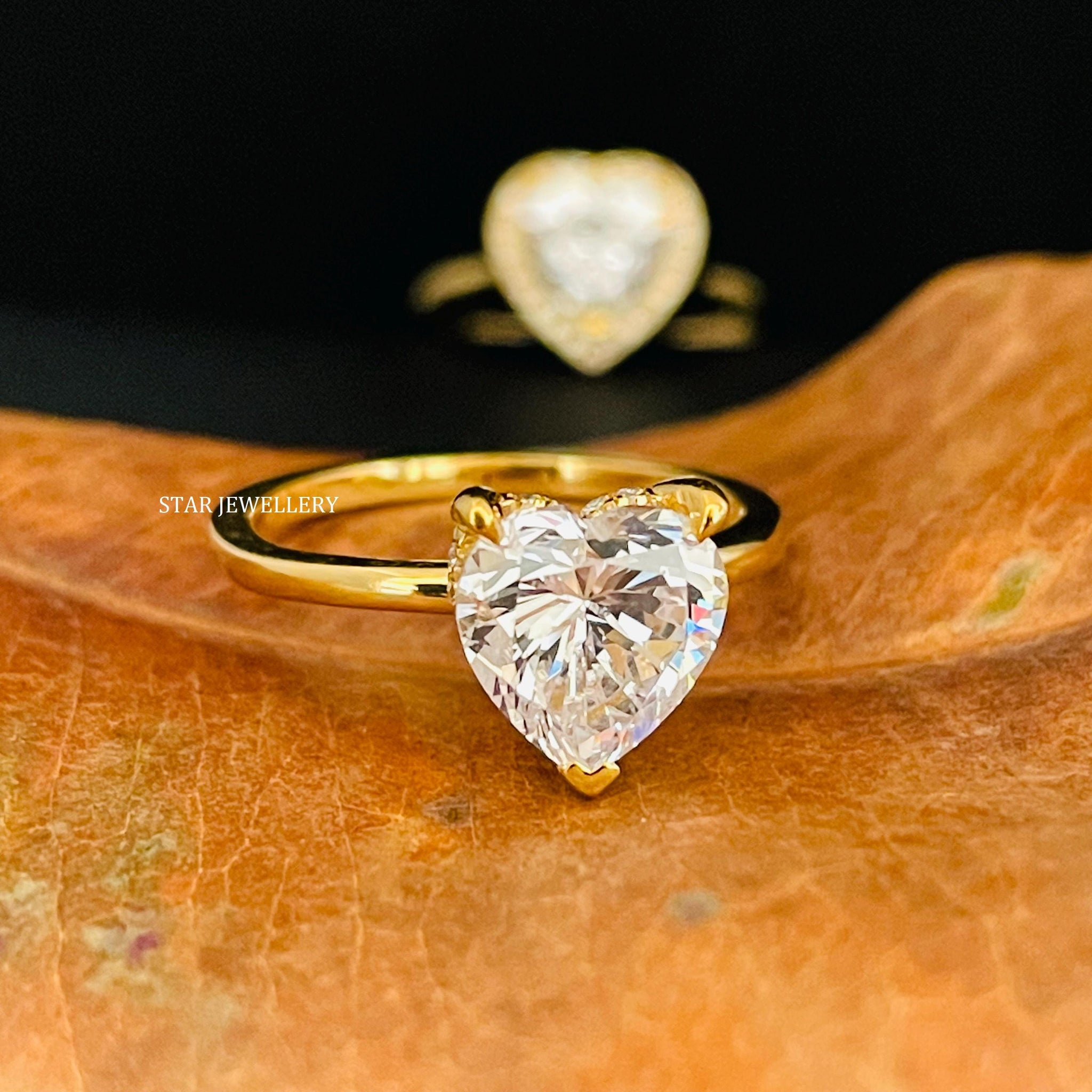 IGI Certified 1.0 - 2.0 Ct Heart Cut Lab Grown Diamond Ring