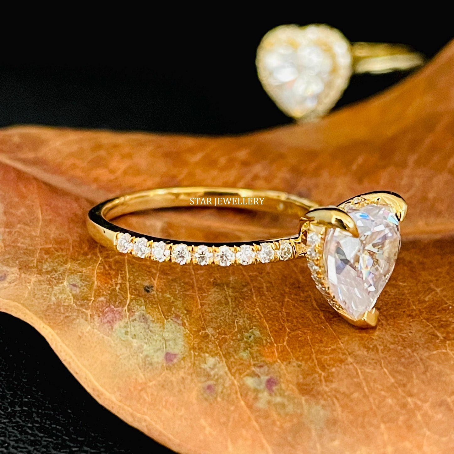 IGI Certified 1.0 - 2.0 Ct Heart Cut Hidden Halo Lab Grown Ring