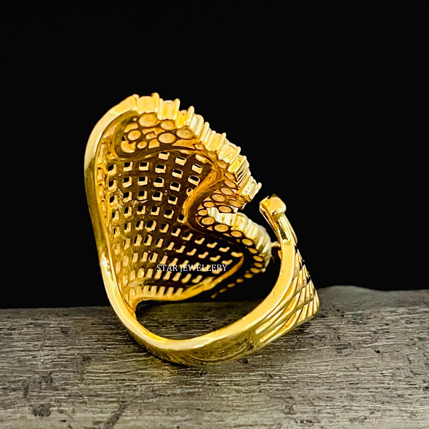 14K Solid Gold Unique Designer Natural Diamond Ring