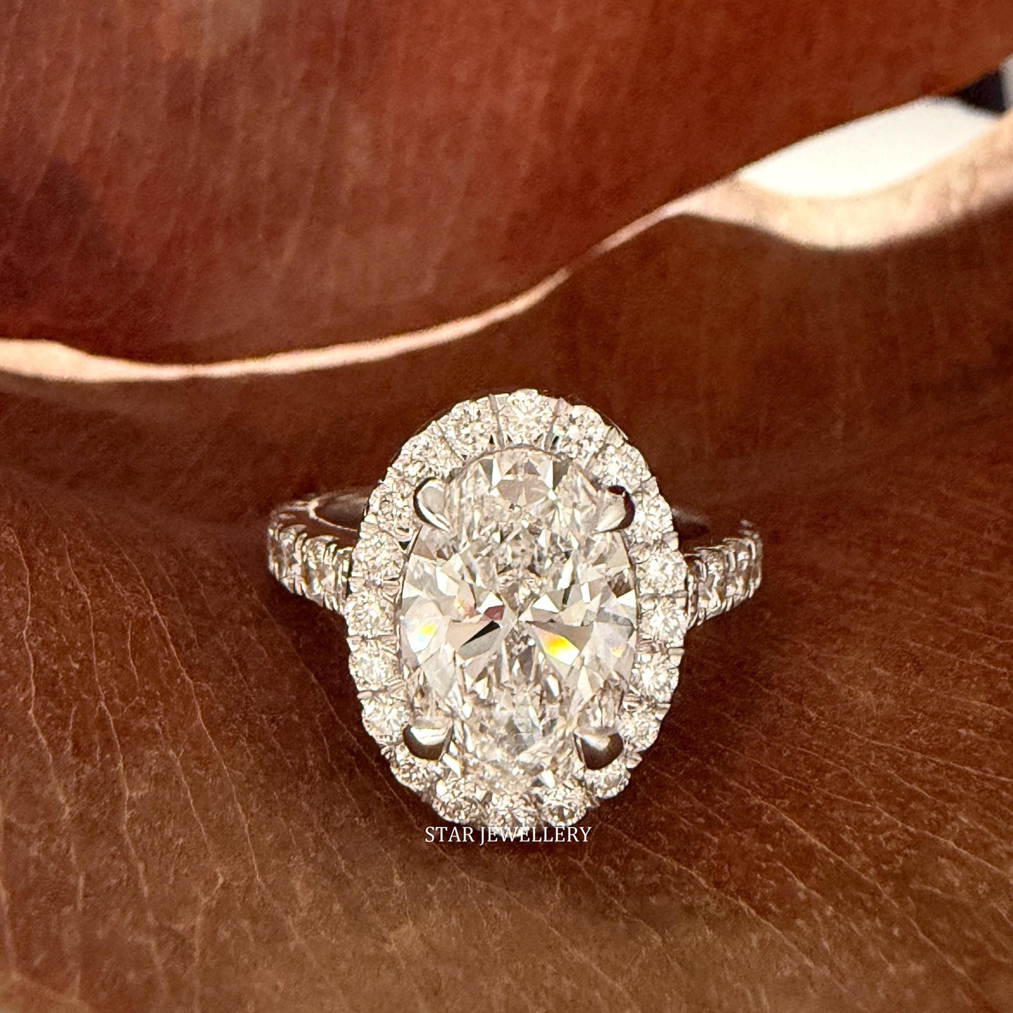 3.00 Ct IGI Certified Oval Cut White Gold lab Grown Diamond Engagement Ring