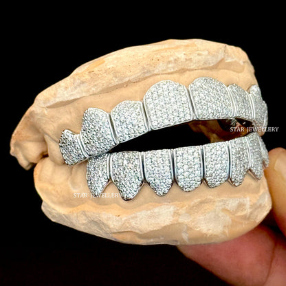 VVS Moissanite Perm Cut Grillz: 925 Sterling Silver