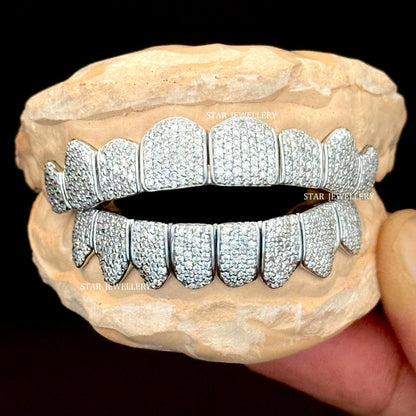 VVS Moissanite Perm Cut Grillz: 925 Sterling Silver