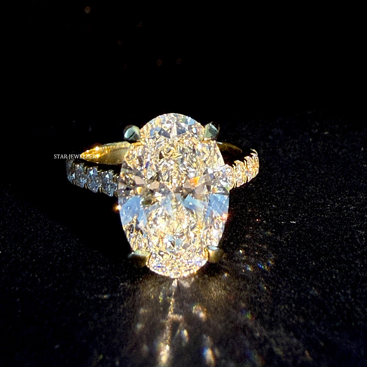 5 Ct Oval D VS 1 Lab Diamond Engagement Ring