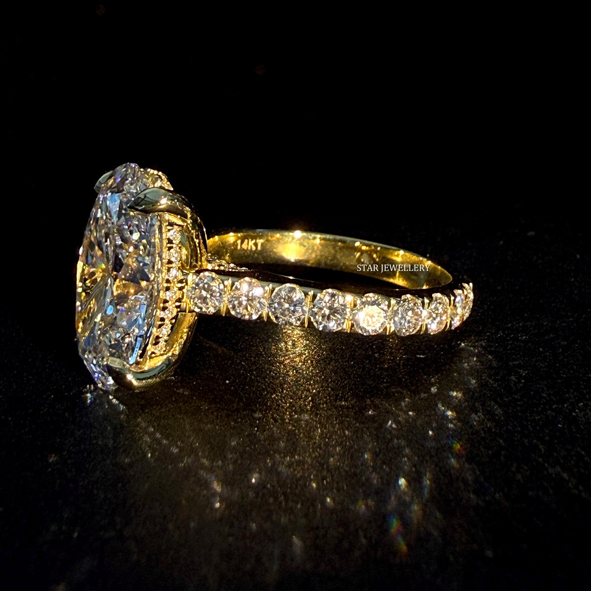 5 Ct Oval D VS 1 Lab Diamond Engagement Ring