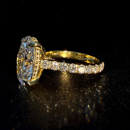 5 Ct Oval D VS 1 Lab Diamond Engagement Ring