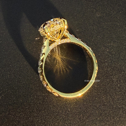 5 Ct Oval D VS 1 Lab Diamond Engagement Ring