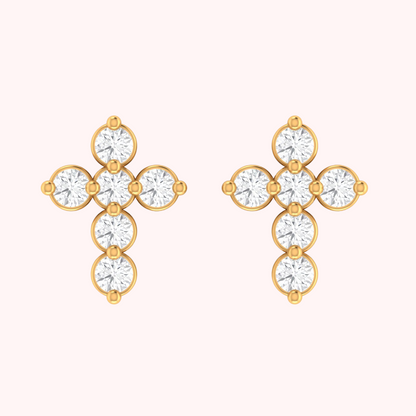 Genuine Diamond Cross Ear Piercing
