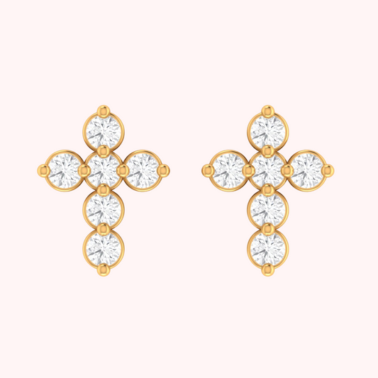 Genuine Diamond Cross Ear Piercing