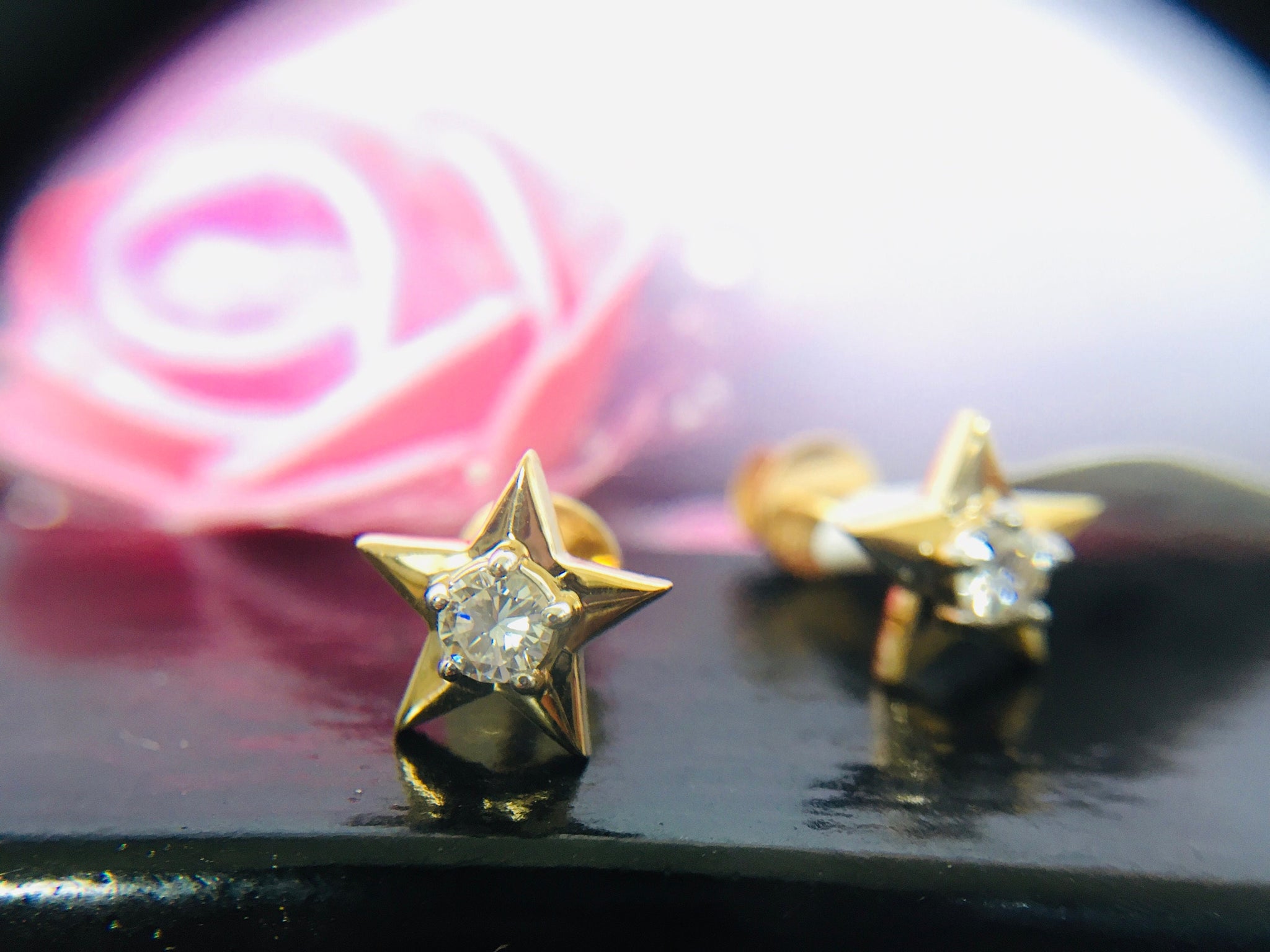 Boucle d'oreille en diamant en forme d'étoile, boucle d'oreille, un cadeau de graduation parfait pour elle, boucle d'oreille en diamant STAR, boucle d'oreille en or blanc 0,24 ct