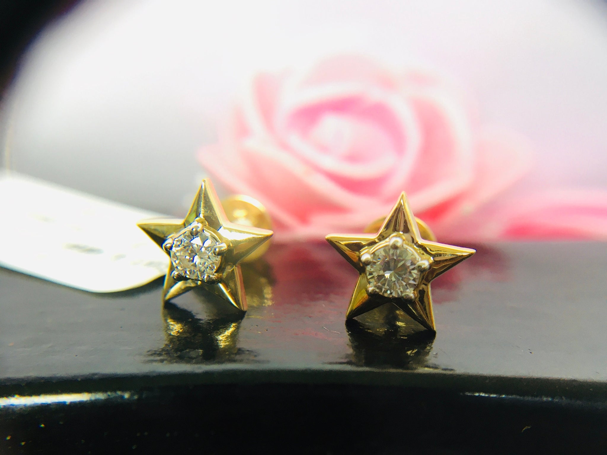 Boucle d'oreille en diamant en forme d'étoile, boucle d'oreille, un cadeau de graduation parfait pour elle, boucle d'oreille en diamant STAR, boucle d'oreille en or blanc 0,24 ct