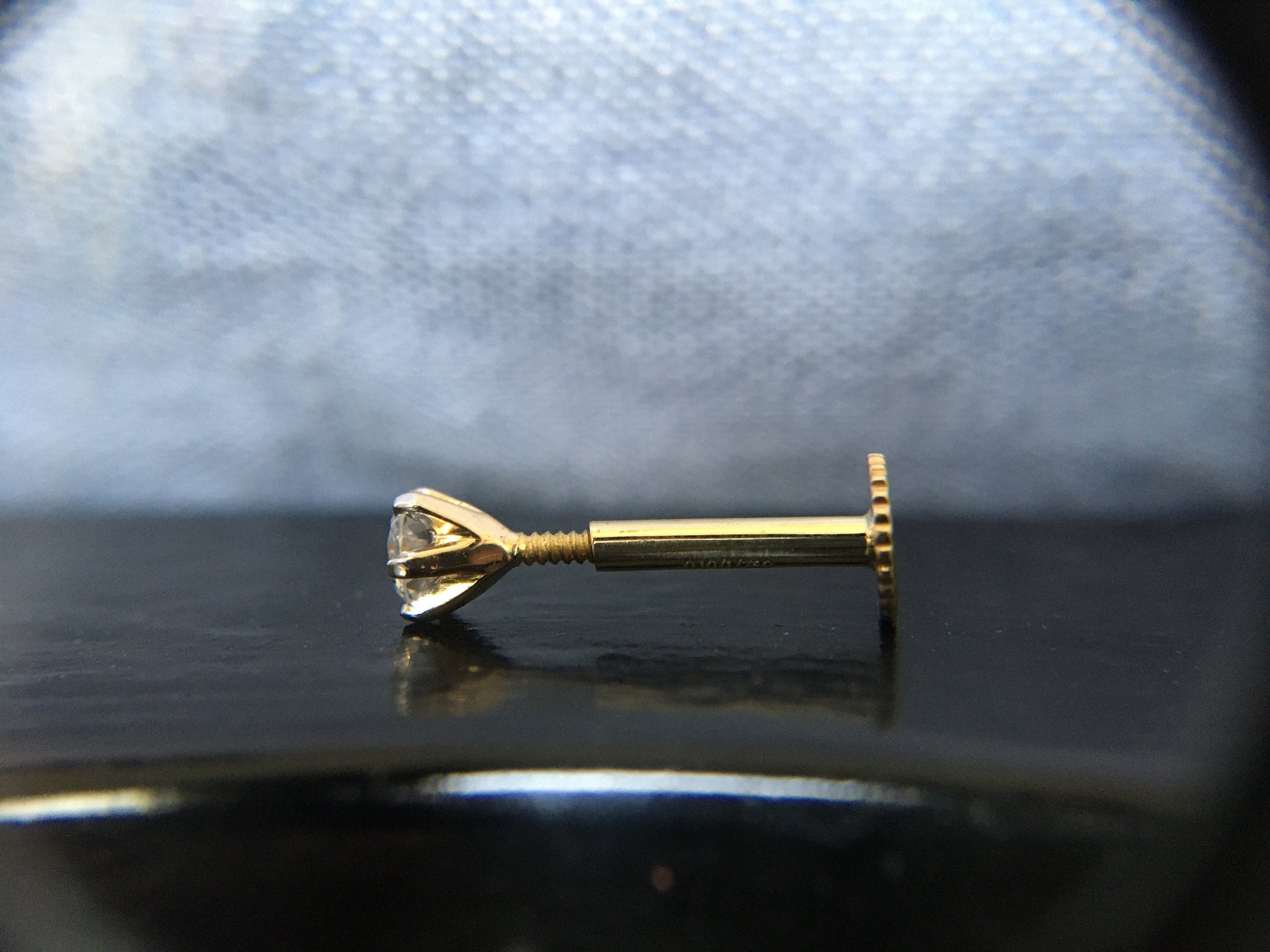 Diamant Nostril Tragus, Goujon Lapiz. Or 14K Lapis Lazuli Nez/Clou d'oreille. Bijoux piercing narine. Oreille, Cartilage, Helix, Tragus, Conque