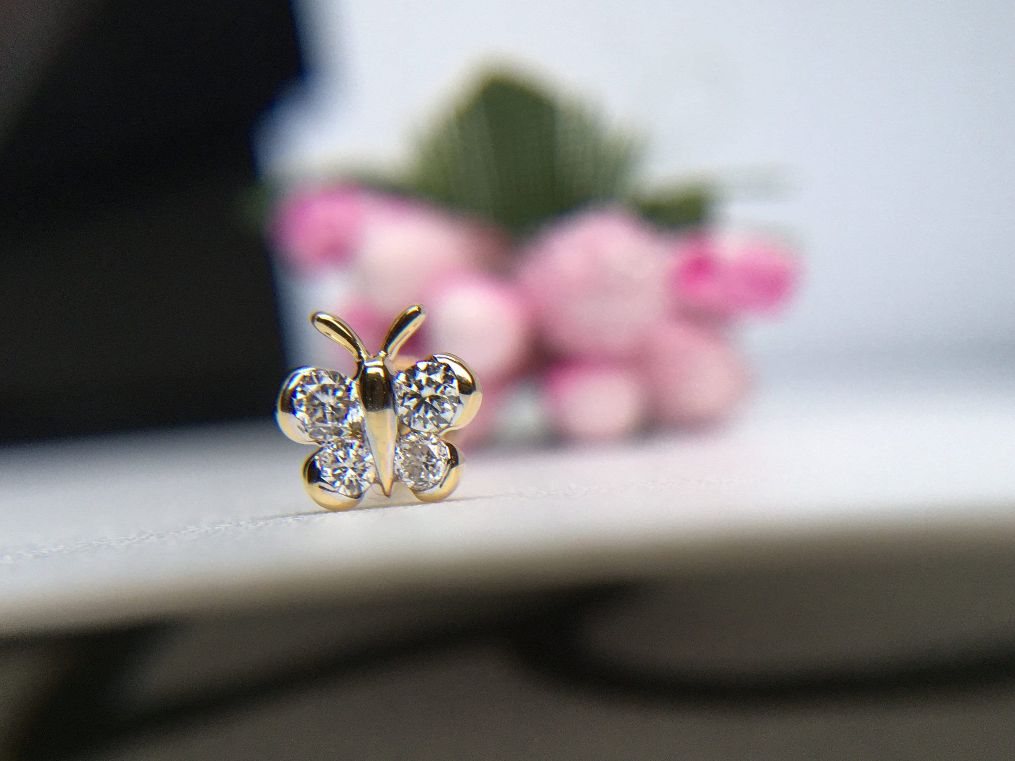 Diamond Butterfly Nose Ear Piercing
