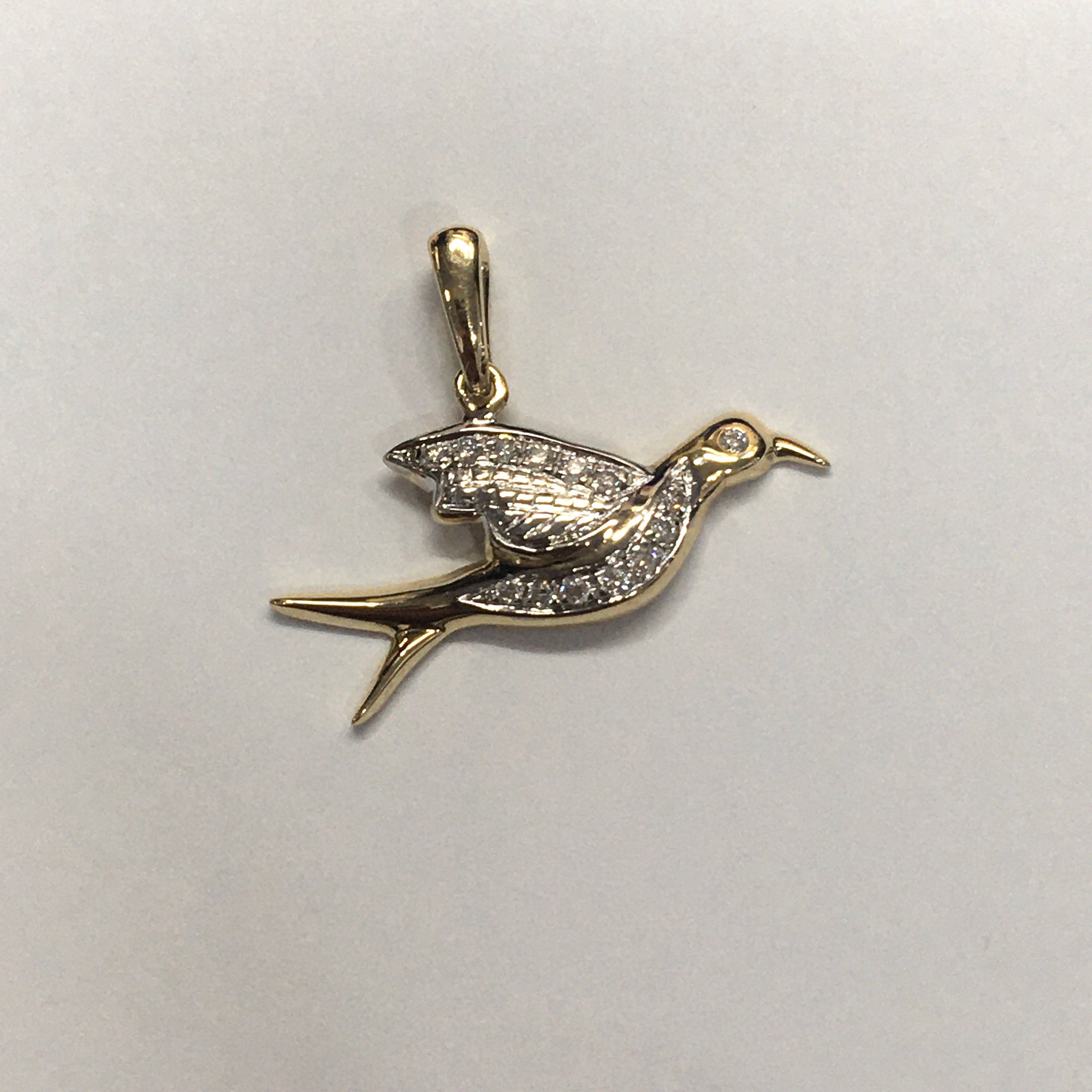 Pendentif oiseau diamant, collier breloque oiseau, pendentif oiseau or, pendentif colombe volante