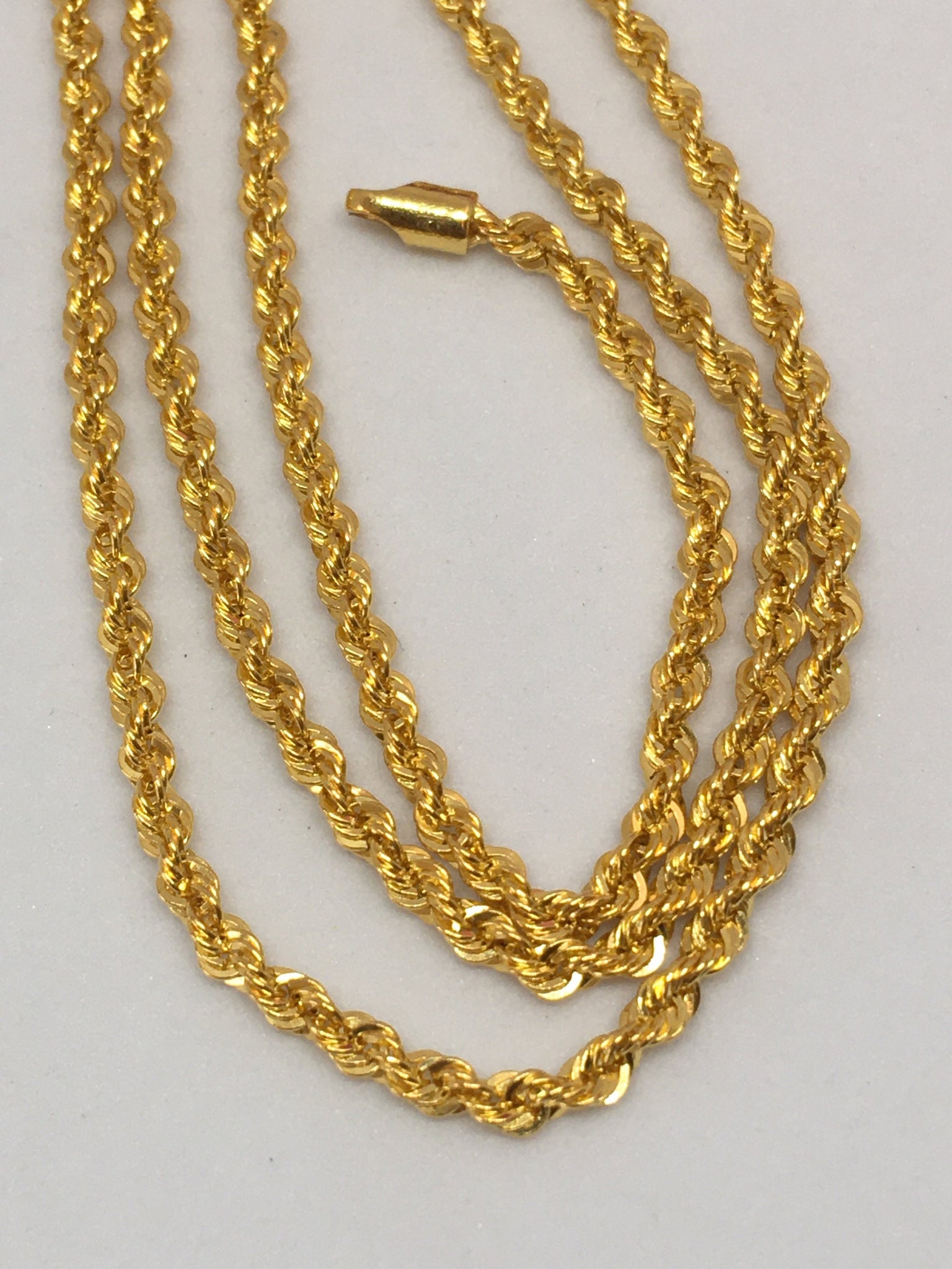 Genuine 18K Gold Link Unisex Rope Chain