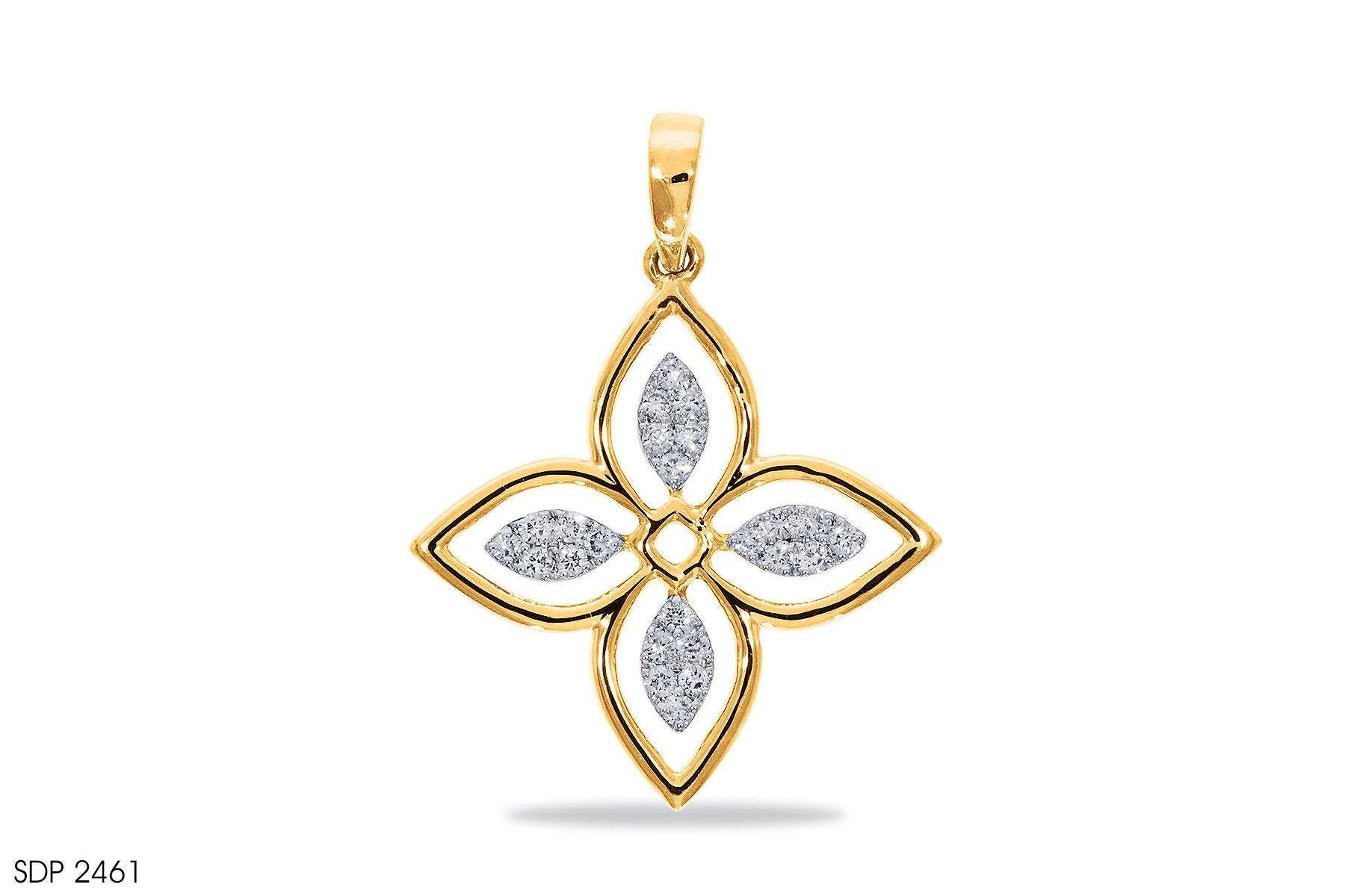 Pendentif trèfle diamant, collier trèfle à quatre feuilles, pendentif bonne chance, collier trèfle en or massif 14K, pendentif trèfle feuille diamant