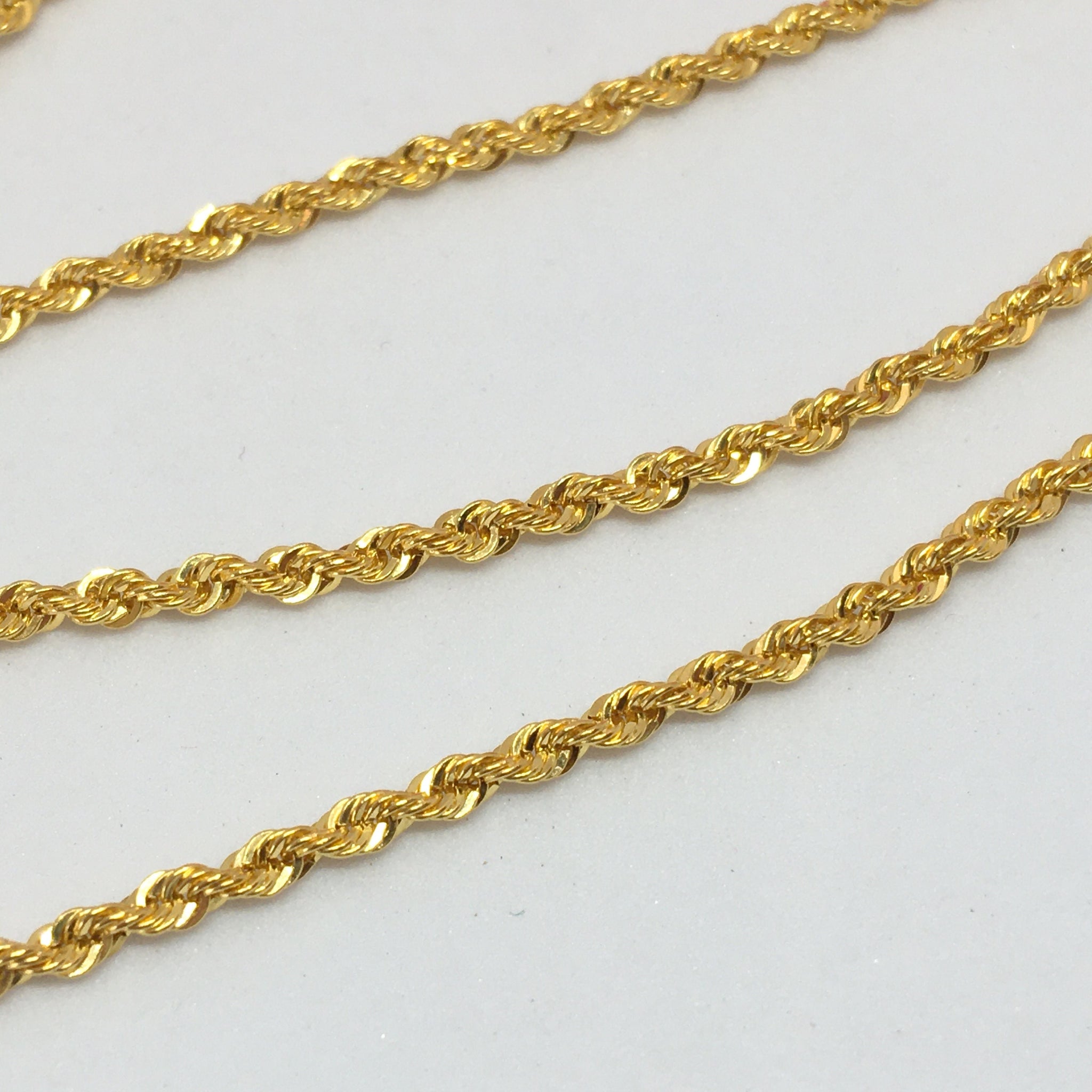 Genuine 18K Gold Link Unisex Rope Chain