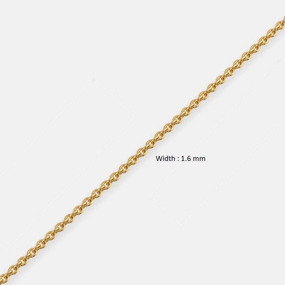 Chaîne d'ancre en or massif 14K, chaîne d'ancre en or massif de 1,60 mm, chaîne à maillons de câble en or massif, collier de chaîne d'ancre pour homme