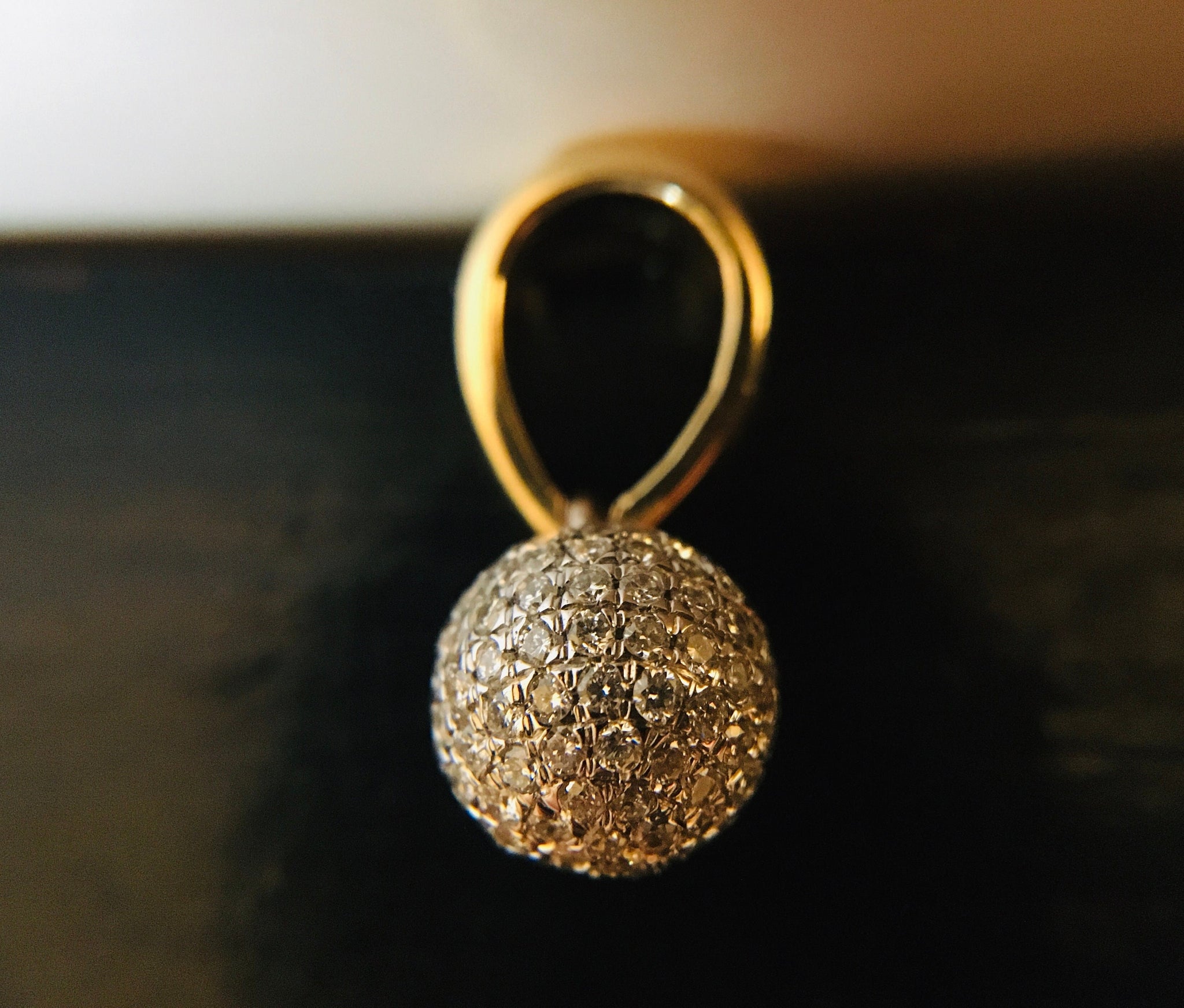 Pave Set Diamond Sphere Pendant