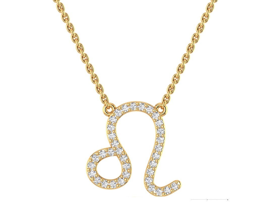 Leo Zodiac Sign Diamond Celestial Necklace