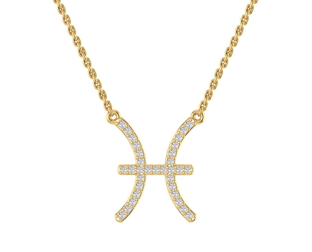 Pisces Zodiac Diamond Necklace