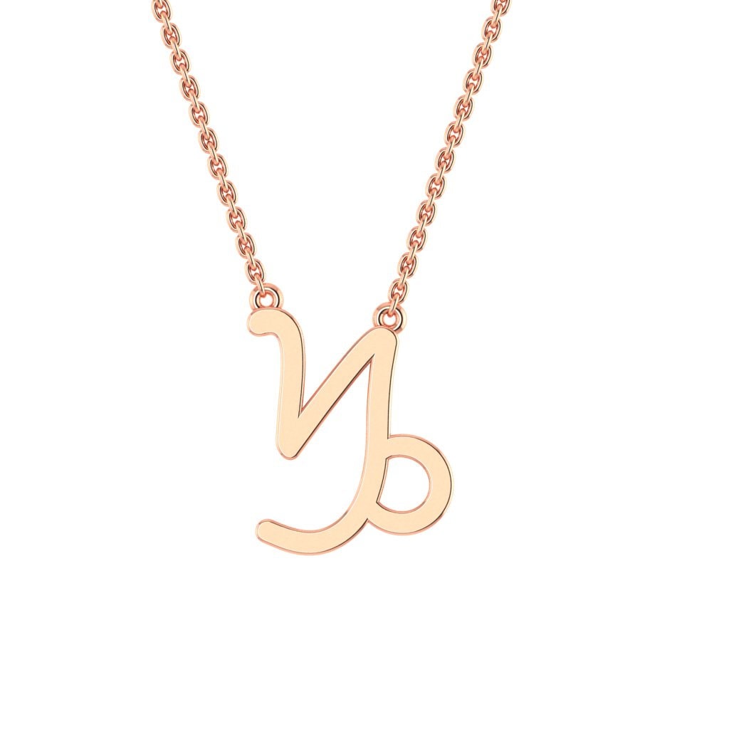 Capricorn Zodiac Astrological Horoscope Gold Necklace