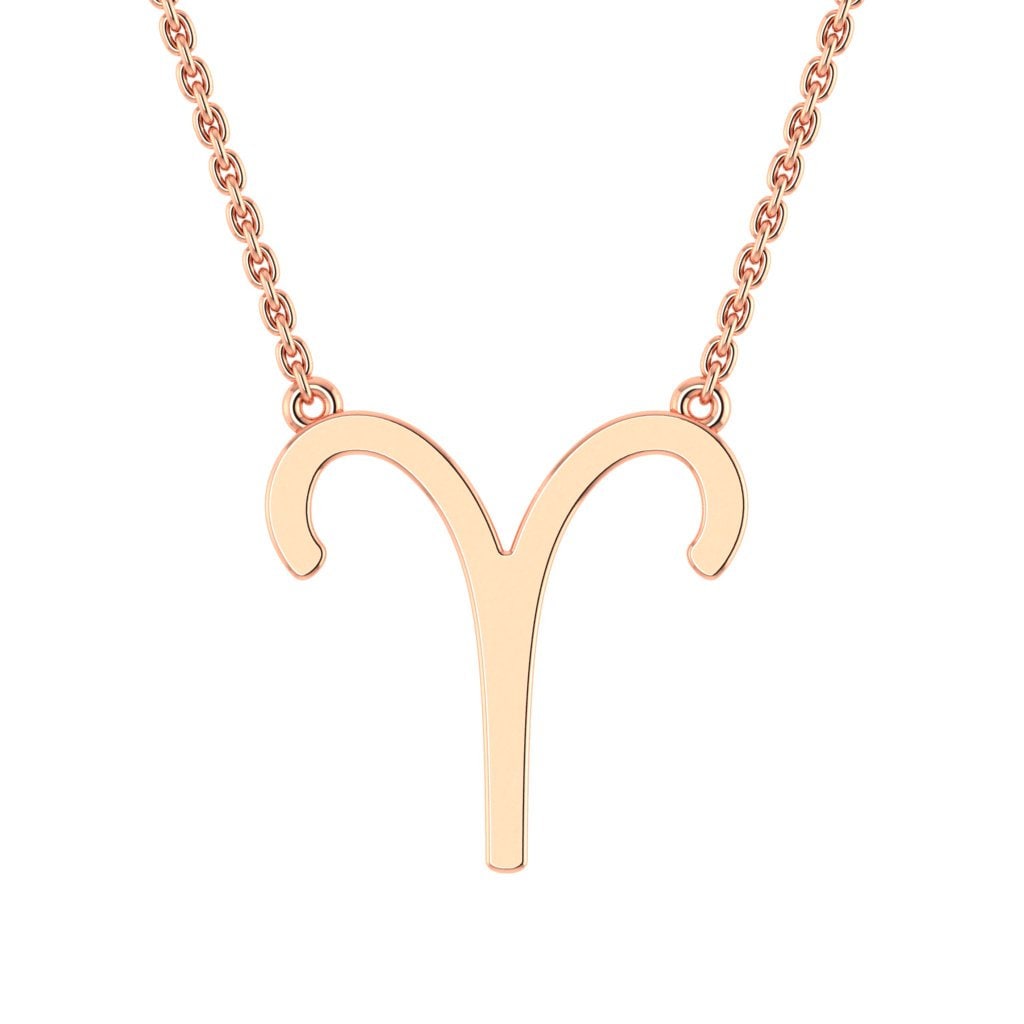 Aries Zodiac Sign Gold Necklace