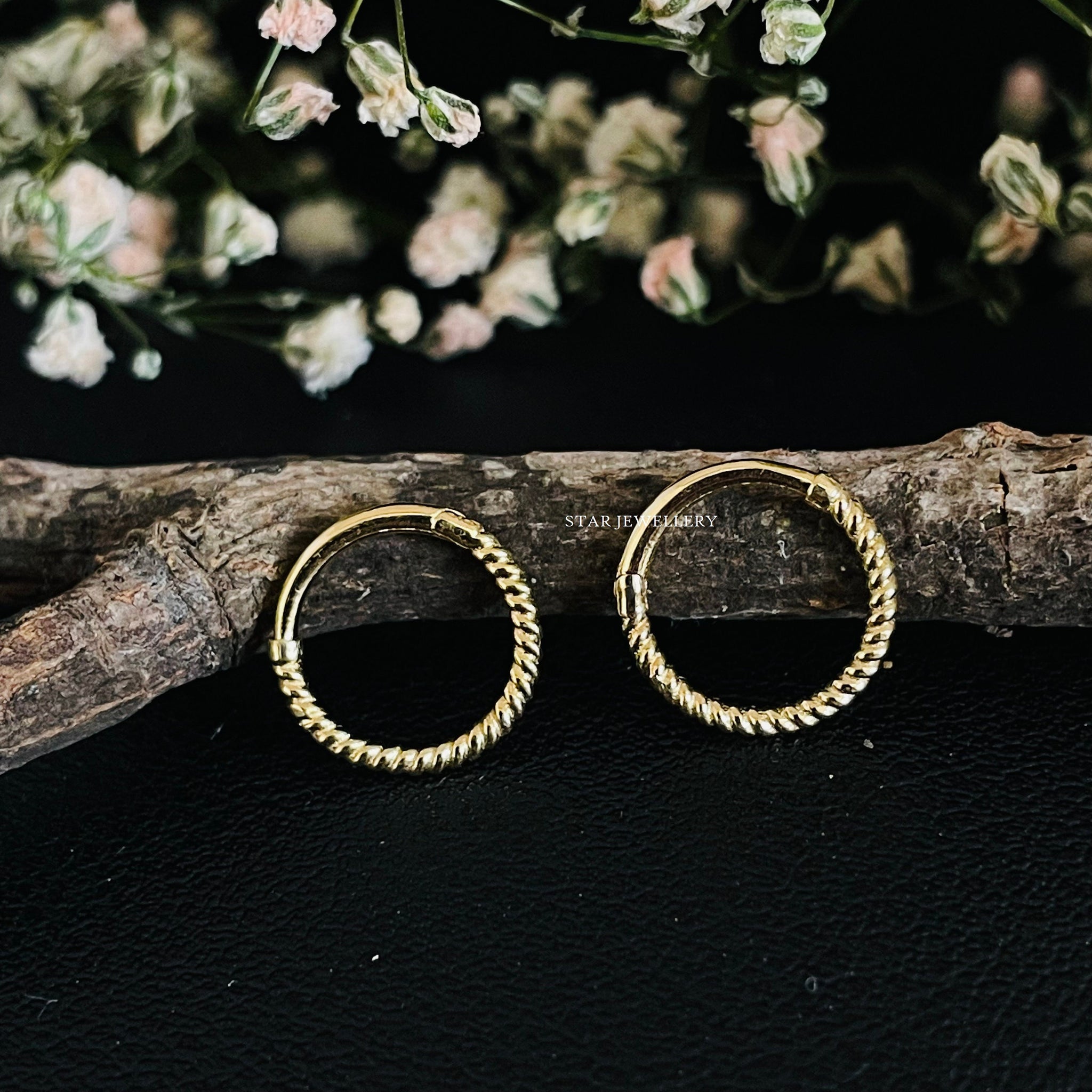 14K Solid Gold Daith Clicker, Solid Gold Septum Nose Ring