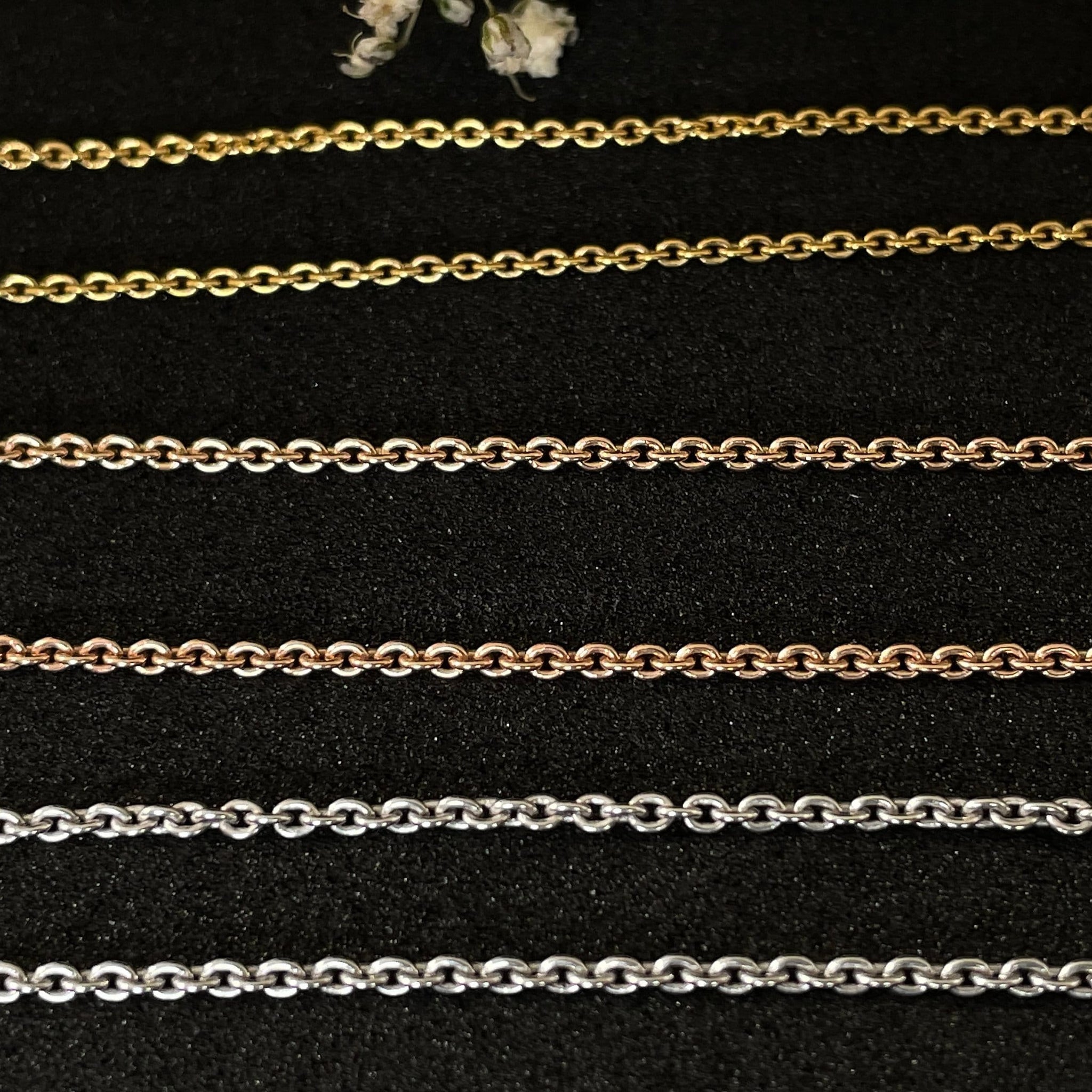 Chaîne d'ancre en or massif 14K, chaîne d'ancre en or massif de 1,60 mm, chaîne à maillons de câble en or massif, collier de chaîne d'ancre pour homme