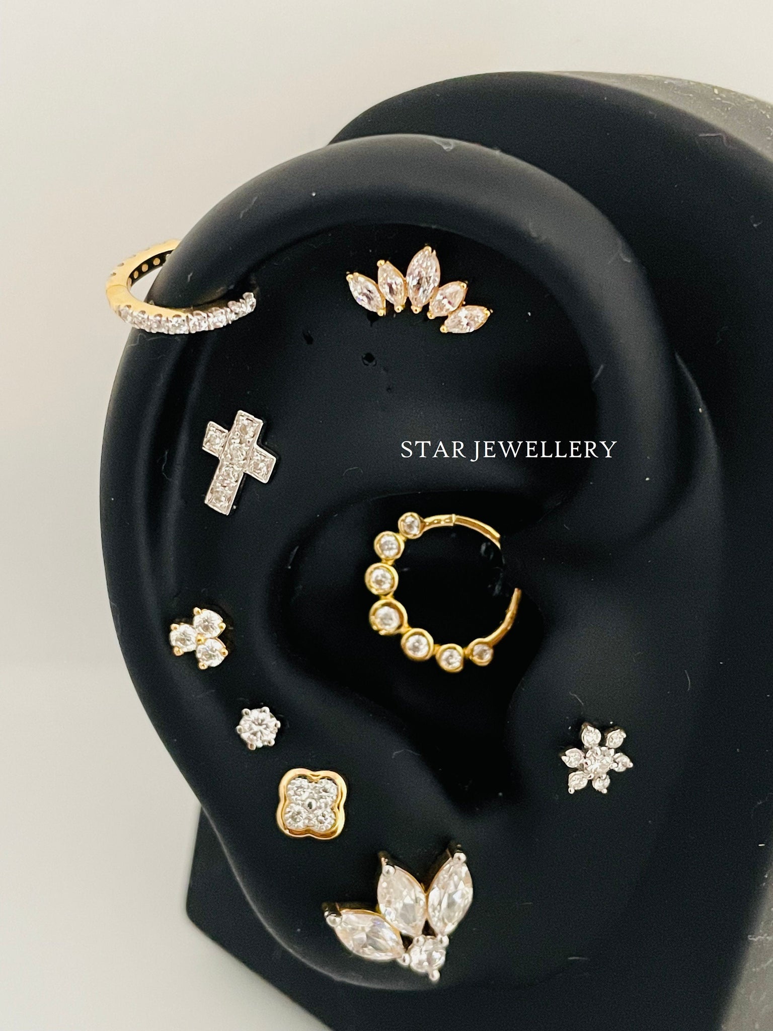 Solid Gold LOTUS Stud Earring