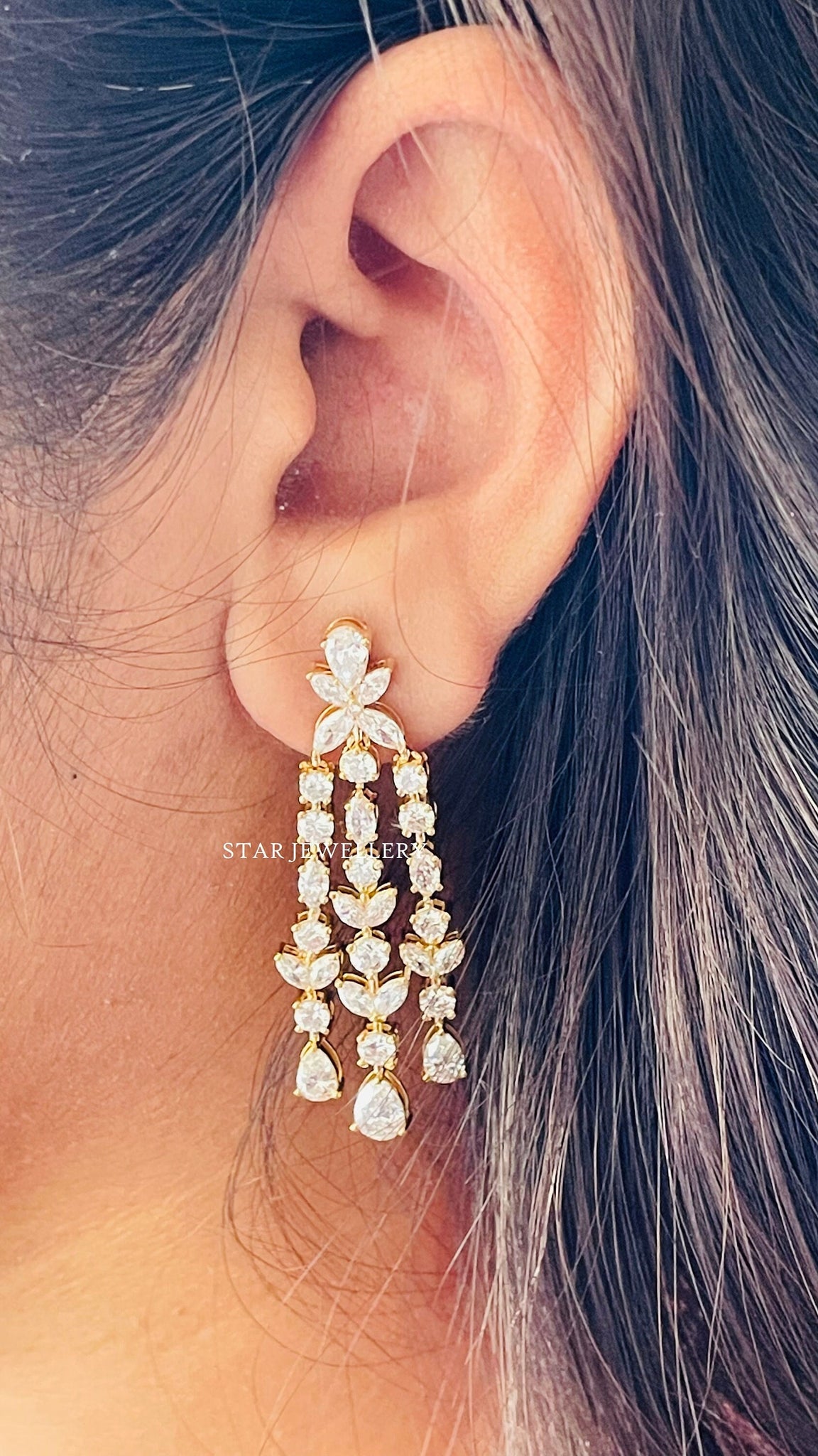 7.50 Ct Lab Grown Diamond Chandelier Earring