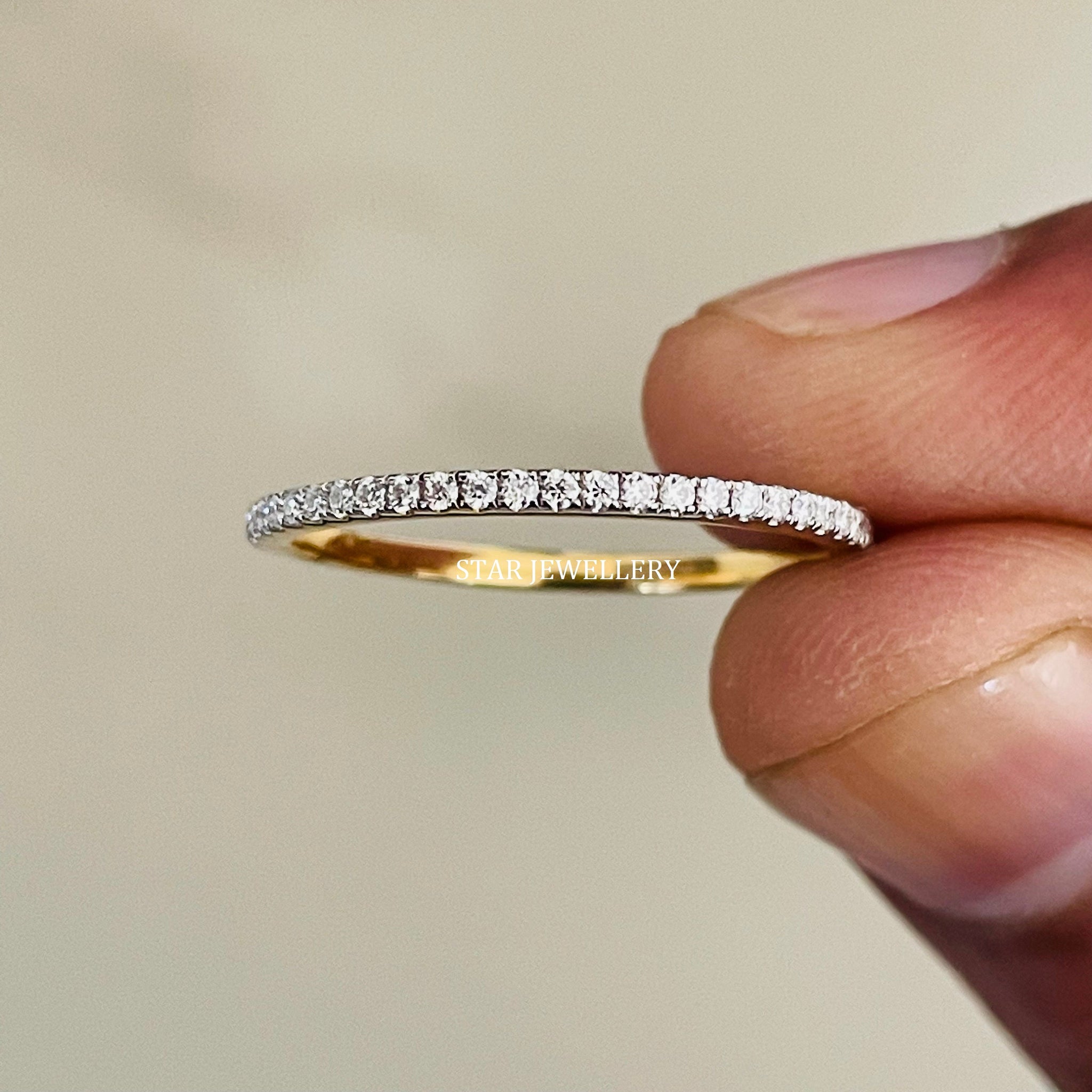 Micro Pave Set Diamond Eternity Band Ring